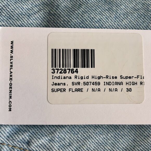 SLVRLAKE Jeans 30 Light Blue Wash Indiana Rigid High Rise Super Flare - Picture 6 of 16